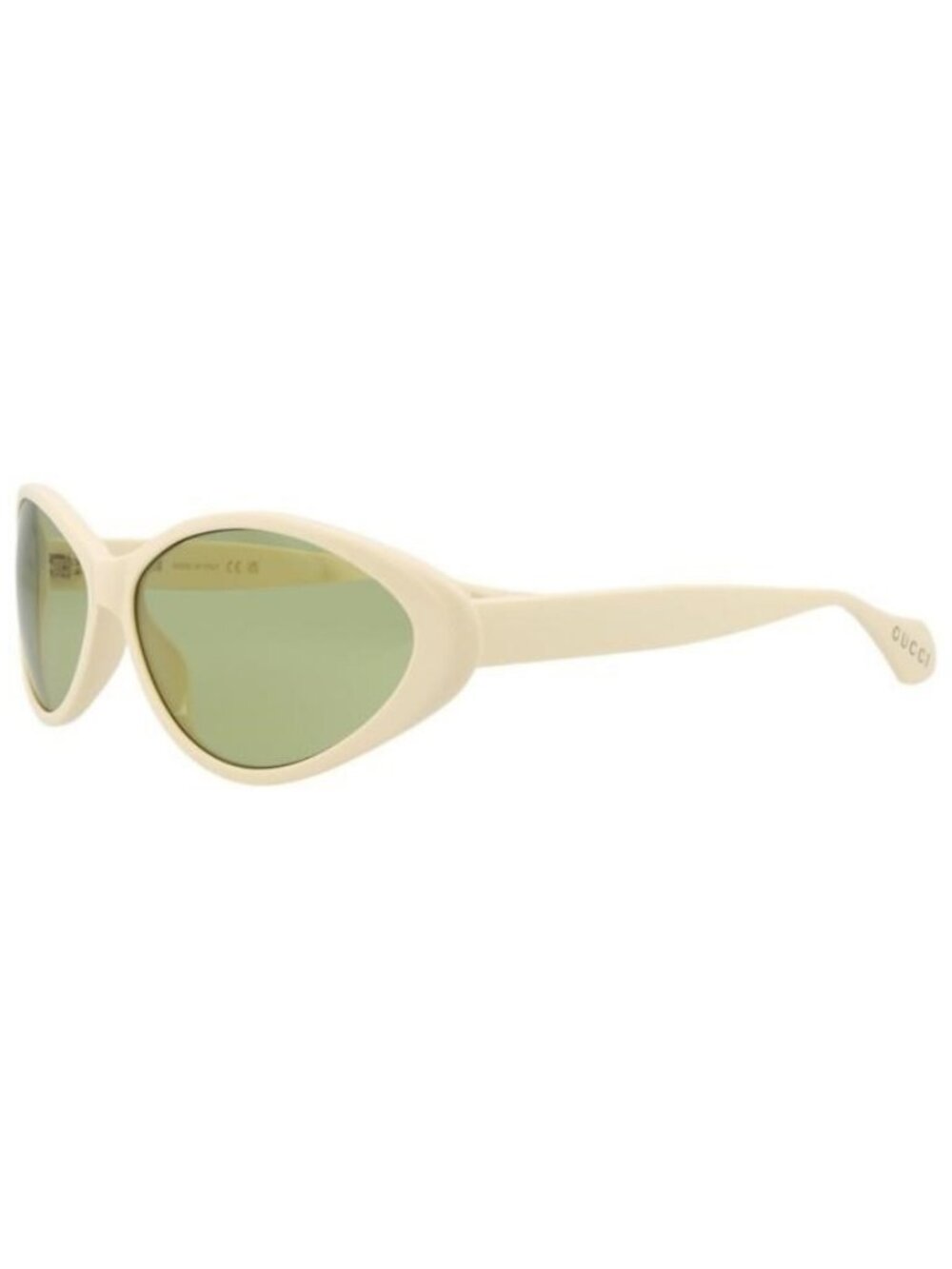 New Gucci Womens Round/Oval Ivory Ivory Green Fashion Designer Sunglasses